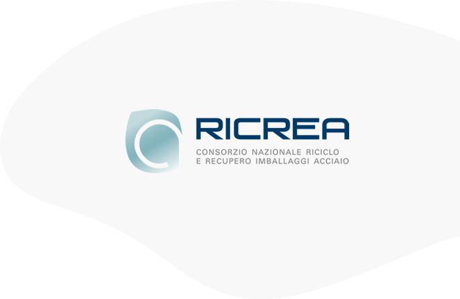 Logo del certificato Ricrea - Consorzio Nazionale Riciclo e Recupero Imballaggi Acciaio