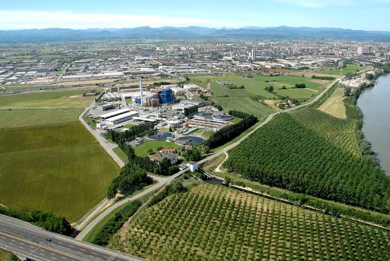 Vista dall'alto dell'impianto di Piacenza