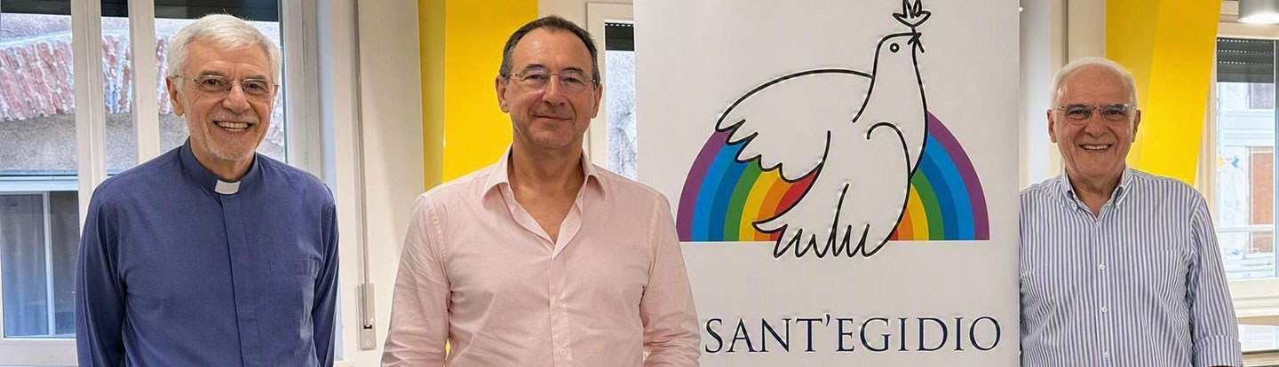 Il Presidente Luca Dal Fabbro durante un incontro alla mensa della Comunità di Sant'Egidio di Santa Sabina