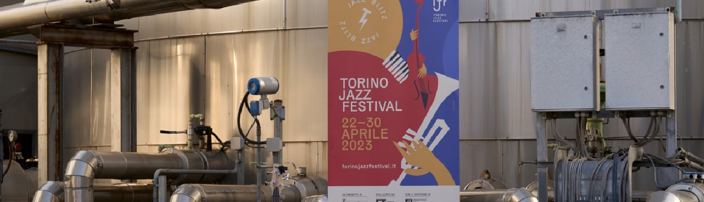 Manifesto Torino jazz festival all'interno dell'impianto Iren